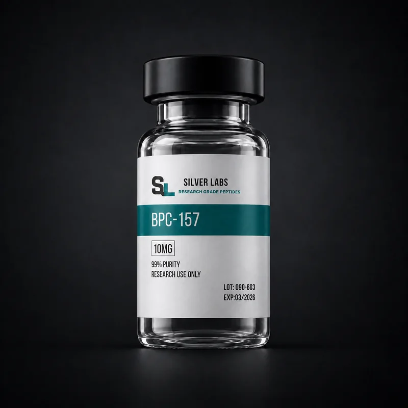 Frasco Silver Labs de BPC-157 10MG para pesquisa
