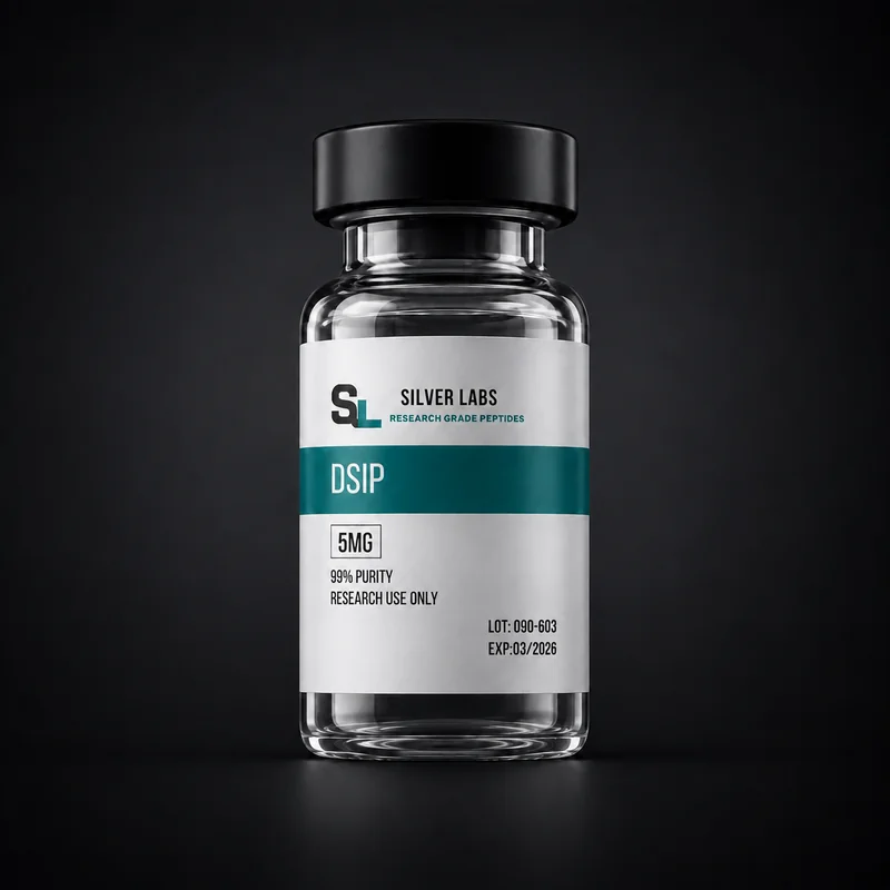 Frasco Silver Labs de DSIP 5MG para pesquisa