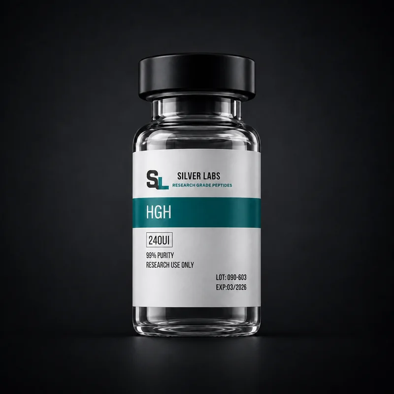 Frasco Silver Labs de HGH 240 UI para pesquisa