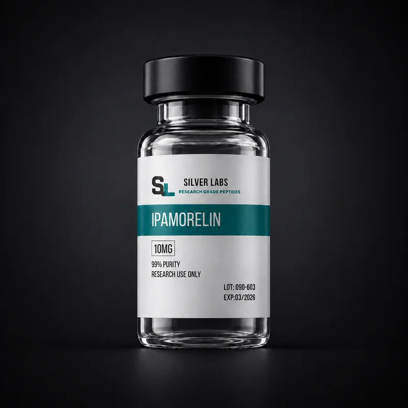 Frasco Silver Labs de Ipamorelin 10MG para pesquisa