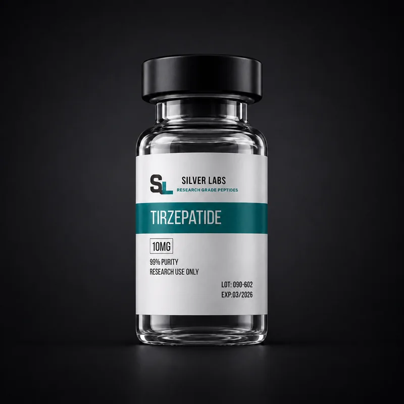 Frasco Silver Labs de Tirzepatida 10MG para pesquisa